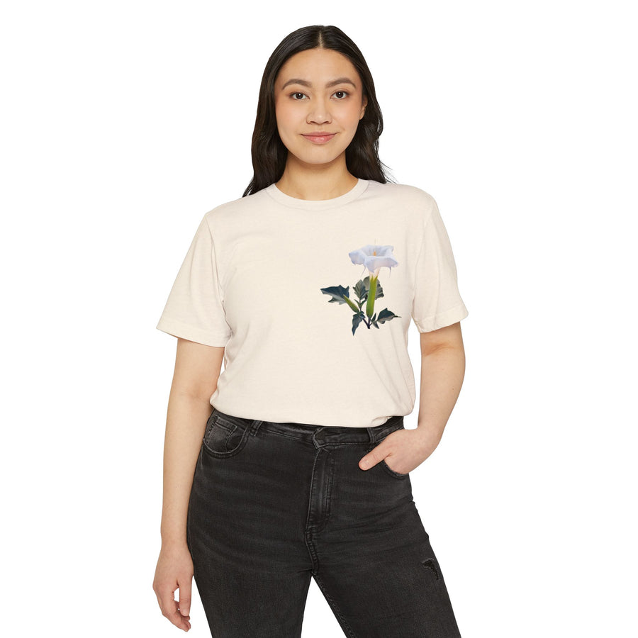 Sacred Datura Small Wildflower Unisex Recycled Organic T-Shirt