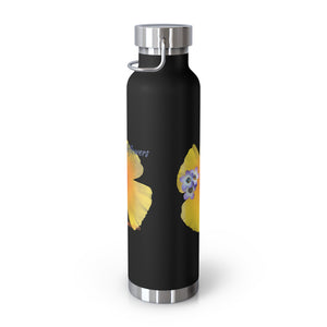 California Poppy & Bird's Eye Gilia Copper Vacuum Insulated Bottle, 22oz