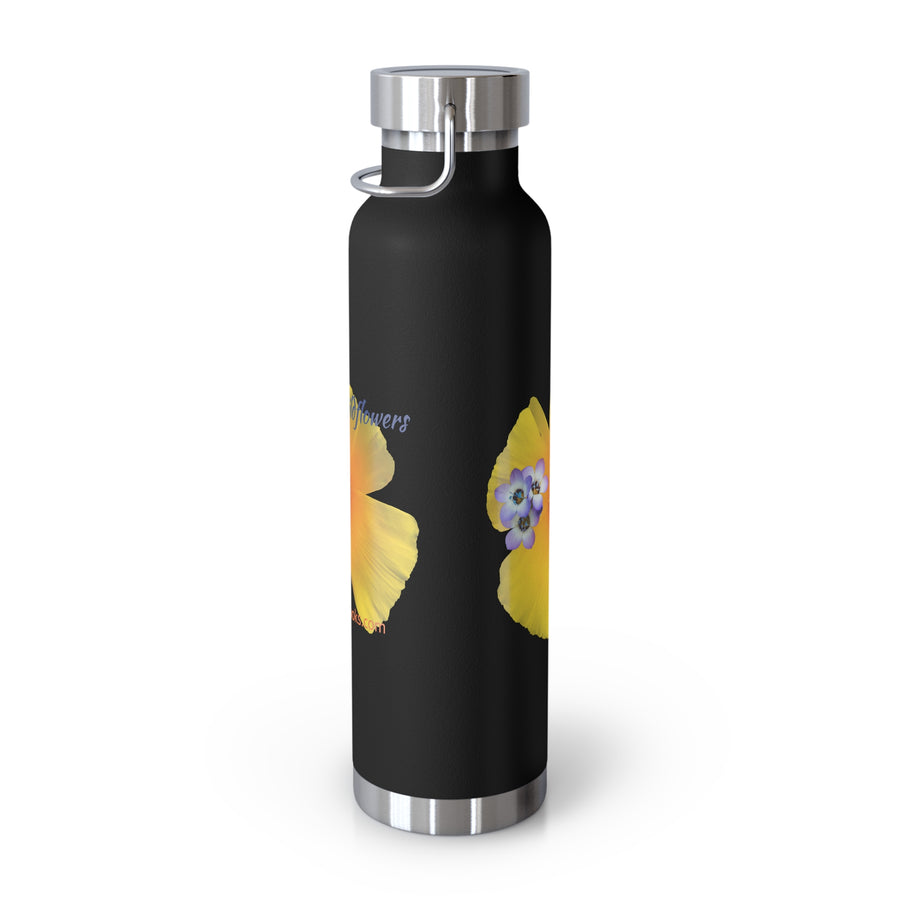 California Poppy & Bird's Eye Gilia Copper Vacuum Insulated Bottle, 22oz