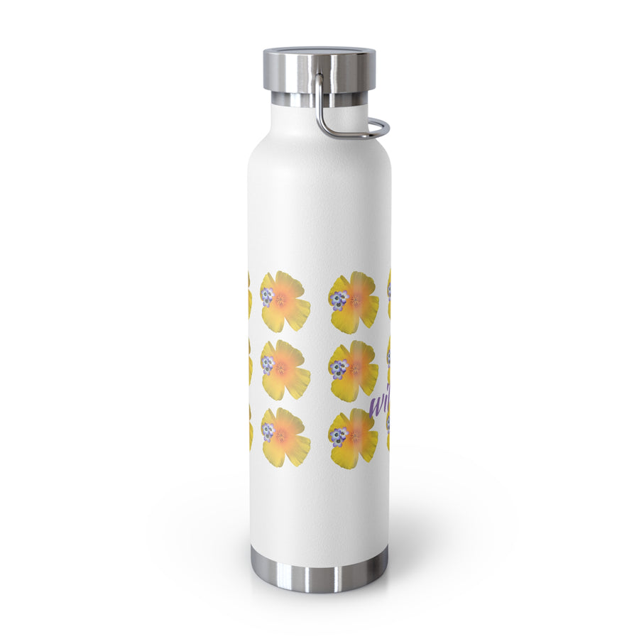 California Poppy Grid Copper Vacuum Insulated Bottle, 22oz