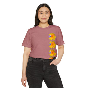 California Poppy & Bird's Eye Gilia Wildflower Stack Unisex Recycled Organic T-Shirt