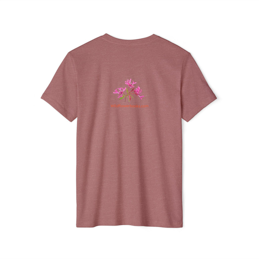 I Love Wildflowers (Red Ribbon Clarkia) Eco T-Shirt