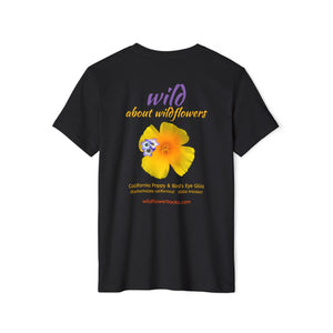 California Poppy & Bird's Eye Gilia Wildflower Stack Unisex Recycled Organic T-Shirt