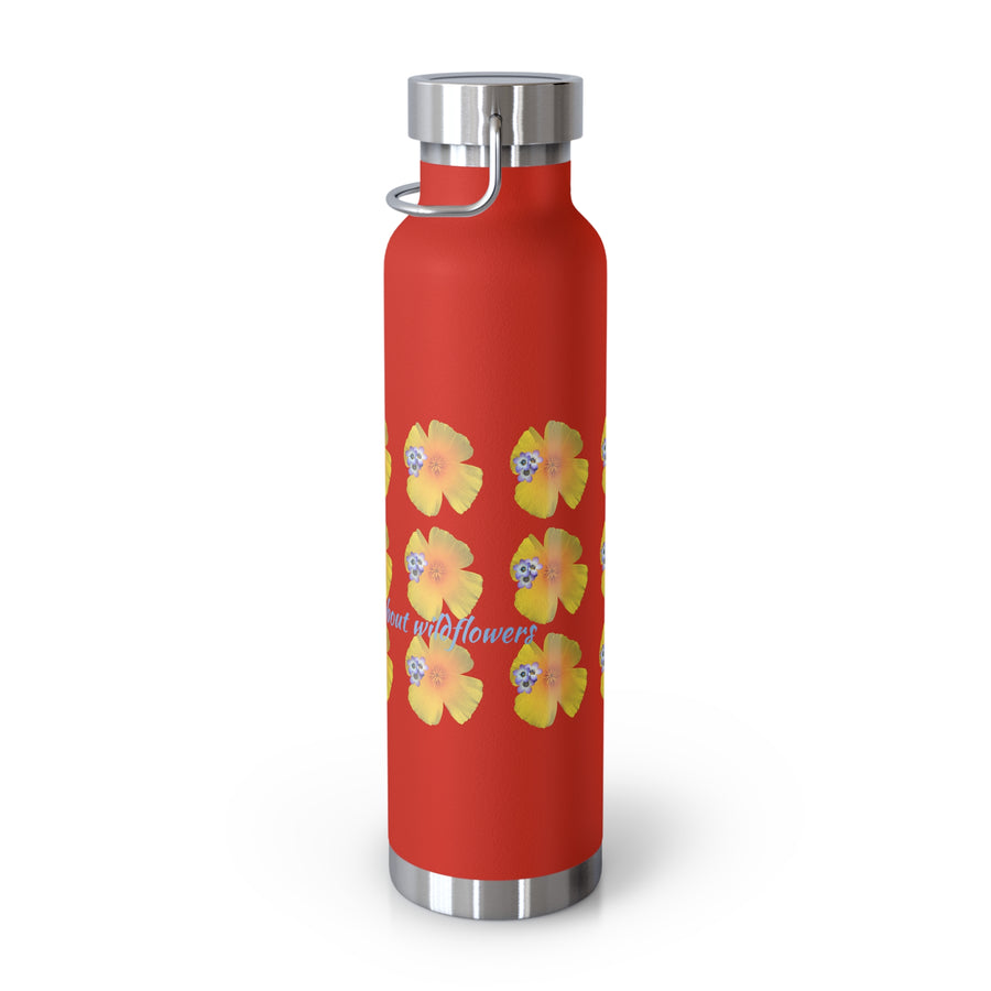 California Poppy Grid Copper Vacuum Insulated Bottle, 22oz