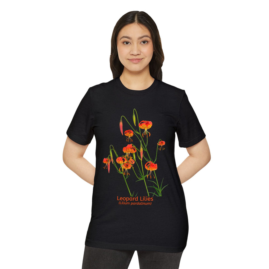 Leopard Lilies - Unisex Recycled Organic T-Shirt