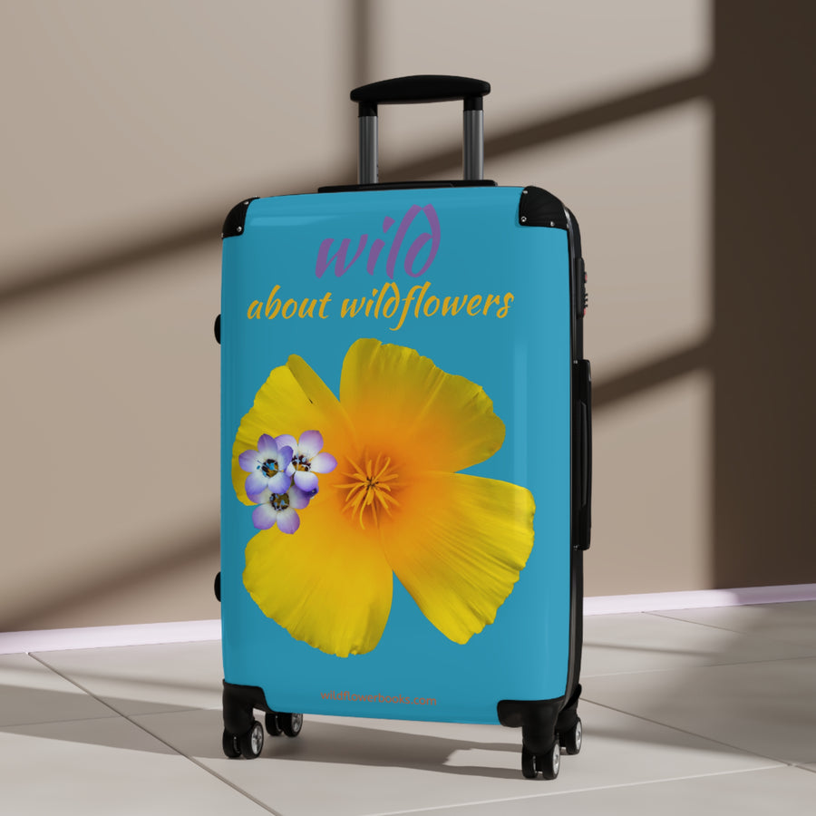 Suitcase - California Poppy & Gilia - Teal