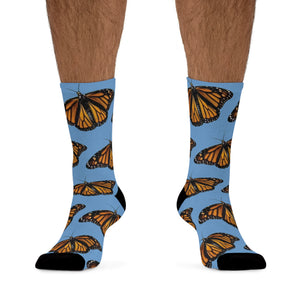 Flying Monarch Butterflies Eco-friendly Socks - Light Blue