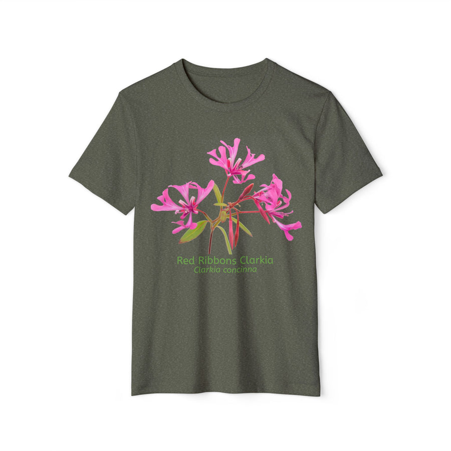 Red Ribbon Clarkia Wildflower Eco T-Shirt