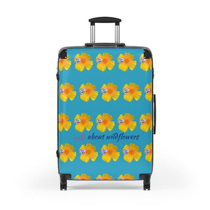 Suitcase - CA Poppies & Gilias Grid Turquoise