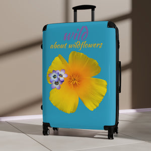 Suitcase - California Poppy & Gilia - Teal