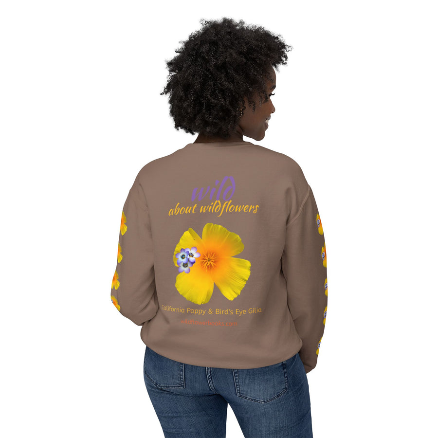 Sweatshirt California Poppy and Gilia Unisex Lightweight Crewneck