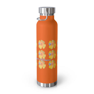 California Poppy Grid Copper Vacuum Insulated Bottle, 22oz