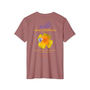 California Poppy & Bird's Eye Gilia Wildflower Stack #2 Unisex Recycled Organic T-Shirt