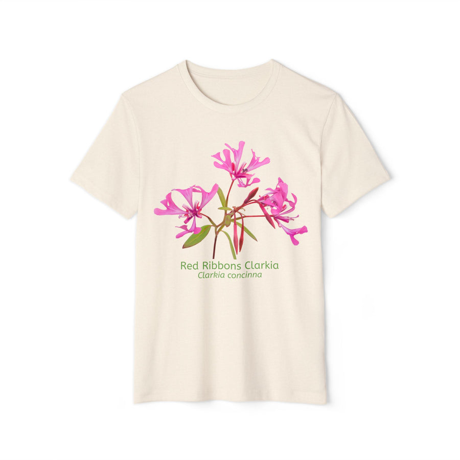 Red Ribbon Clarkia Wildflower Eco T-Shirt