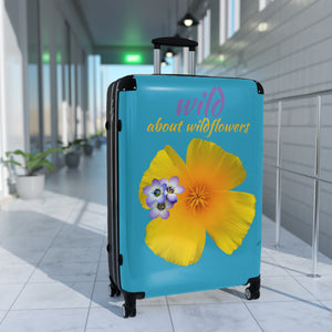 Suitcase - California Poppy & Gilia - Teal