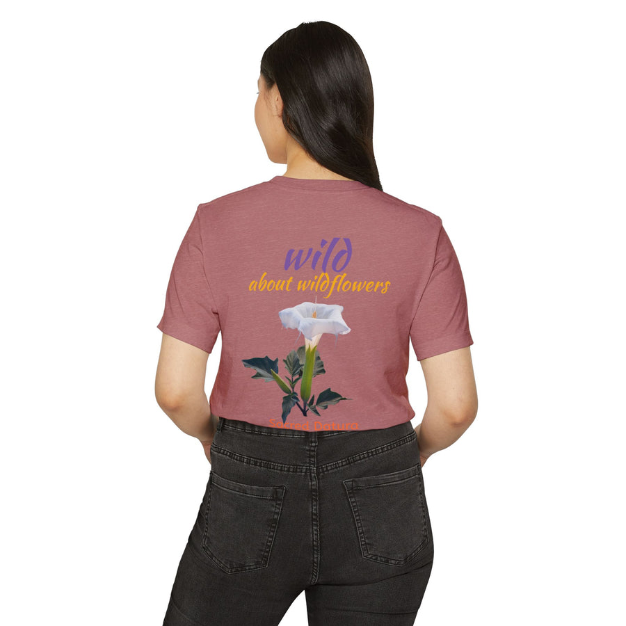 Sacred Datura Small Wildflower Unisex Recycled Organic T-Shirt