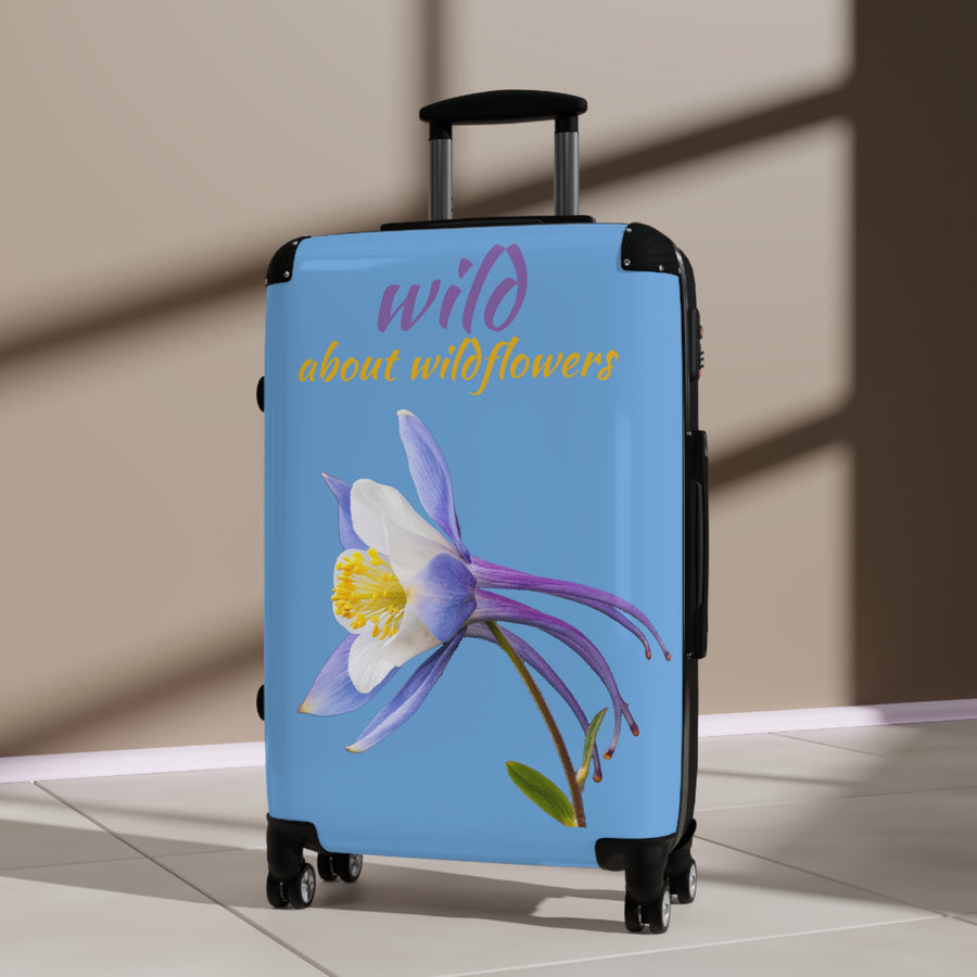 Suitcase - Colorado Columbine- Light Blue