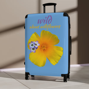 Suitcase - California Poppy & Gilia - Light Blue