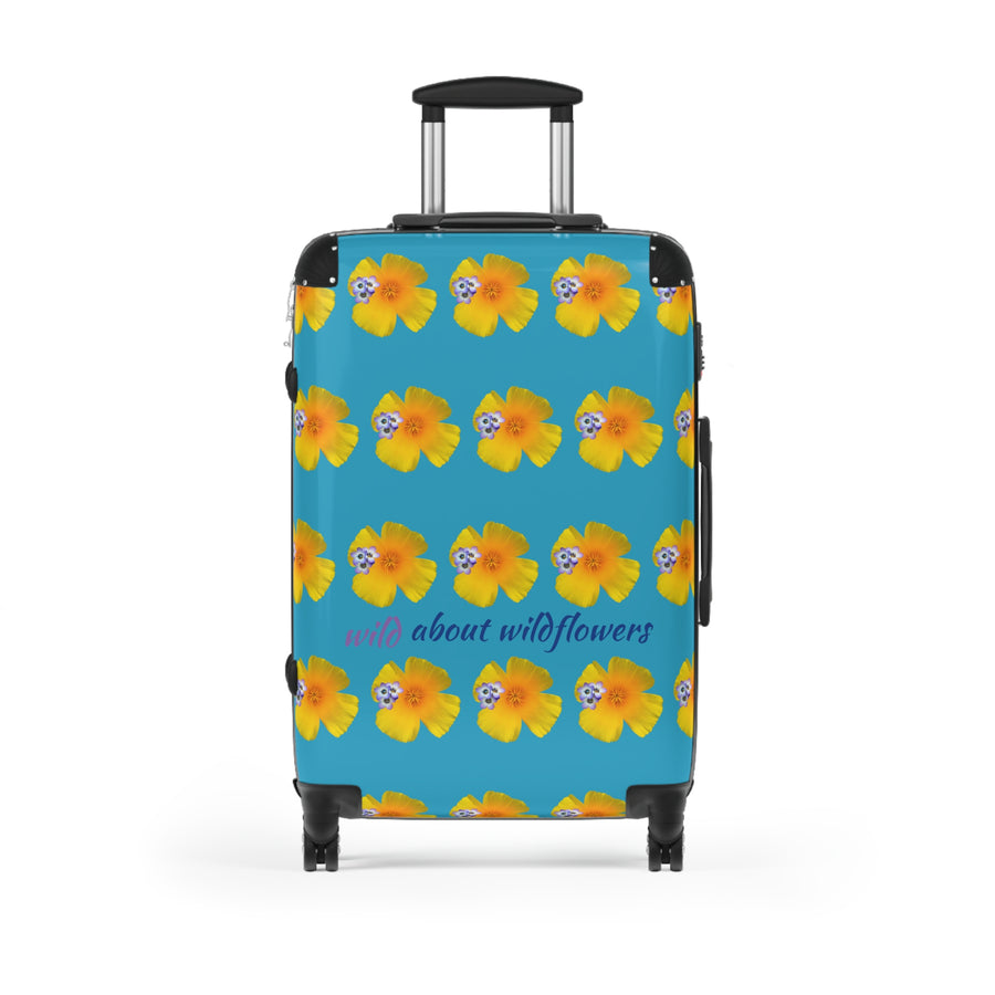 Suitcase - CA Poppies & Gilias Grid Turquoise