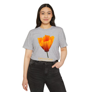 California Poppy Wildflower Unisex Recycled Organic T-Shirt