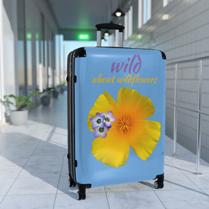 Suitcase - California Poppy & Gilia - Light Blue