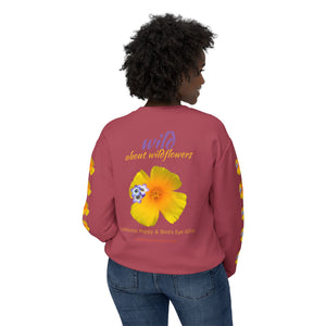 Sweatshirt California Poppy and Gilia Unisex Lightweight Crewneck