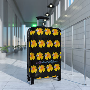 Suitcase - California Poppies & Gilias Black