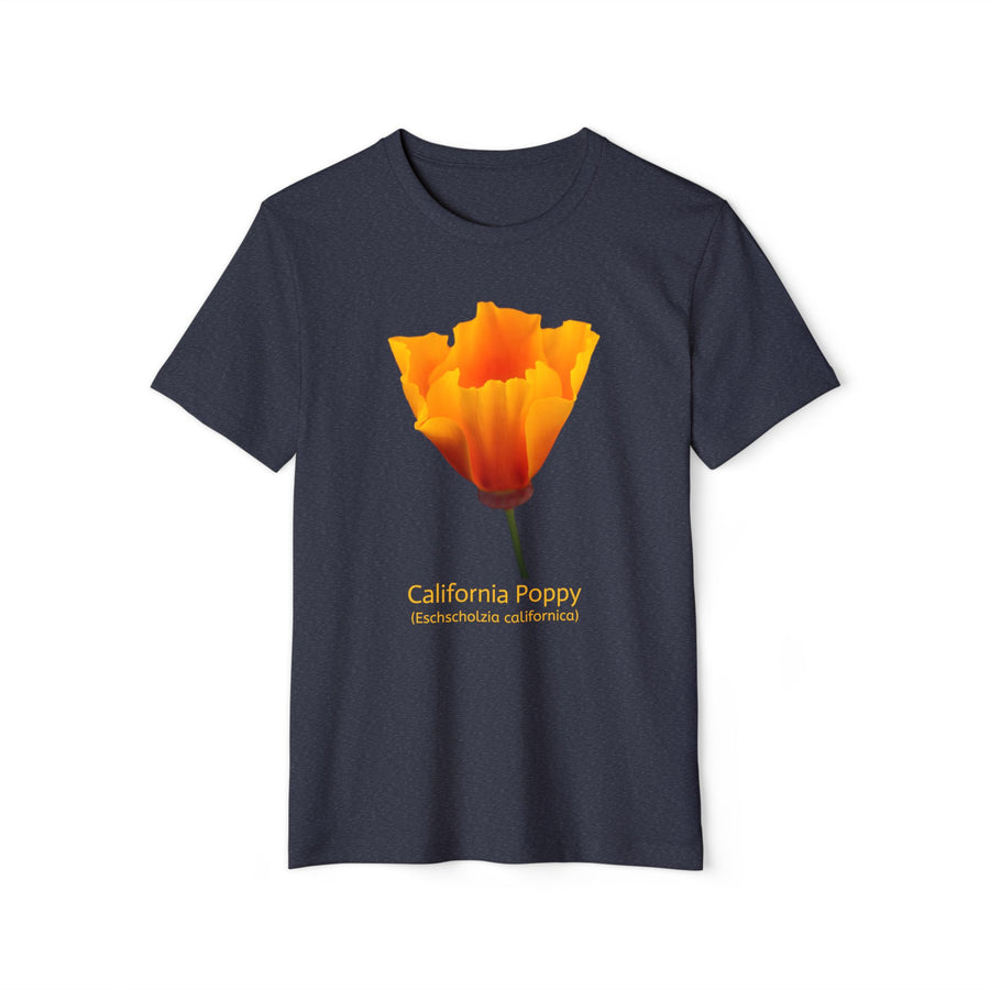 California Poppy Wildflower Unisex Recycled Organic T-Shirt