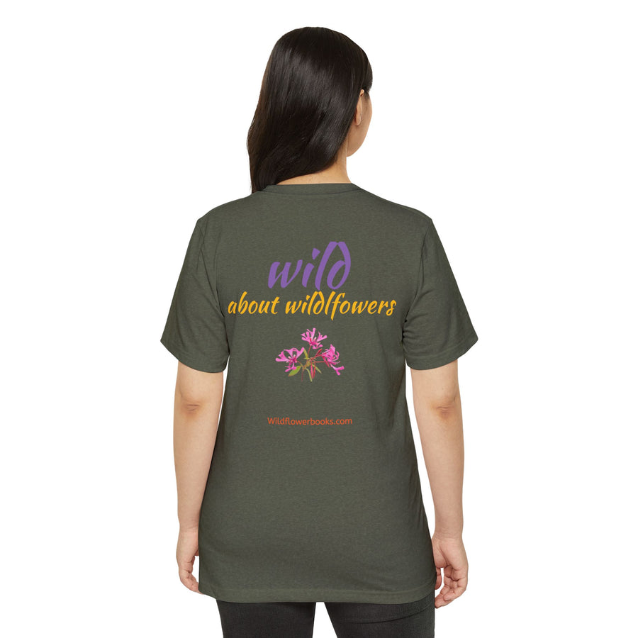 Red Ribbon Clarkia Wildflower Eco T-Shirt