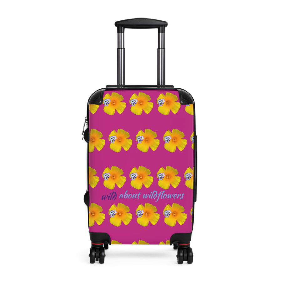 Suitcase - California Poppies & Gilias Pink