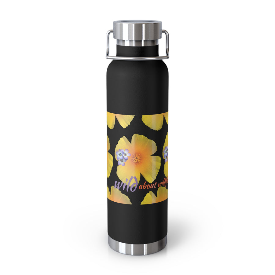 California Poppy & Bird's Eye Gilia Grid #2 Copper Vacuum Insulated Bottle, 22oz