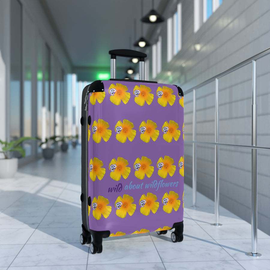 Suitcase - California Poppies & Gilias Purple