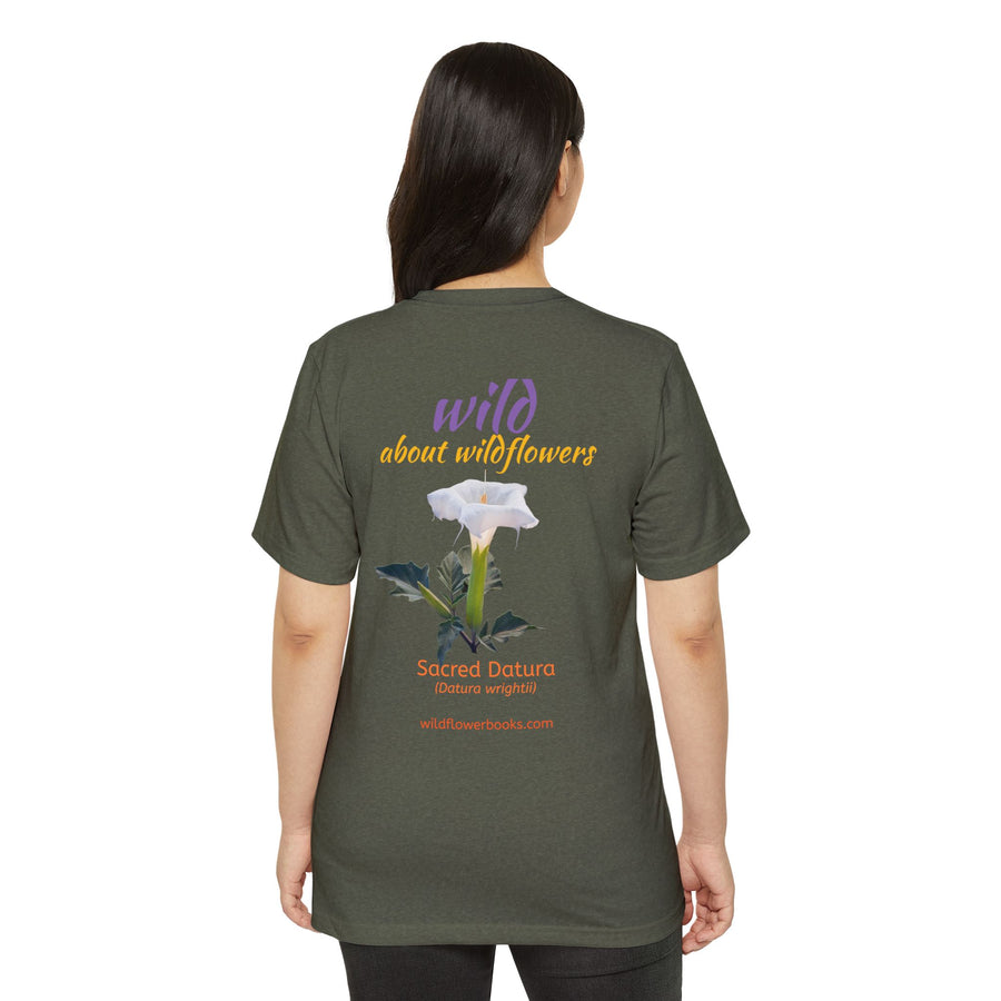 Sacred Datura Small Wildflower Unisex Recycled Organic T-Shirt