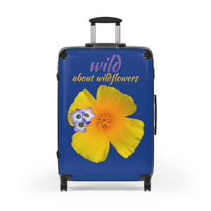 Suitcase - California Poppy & Gilia - Dark Blue