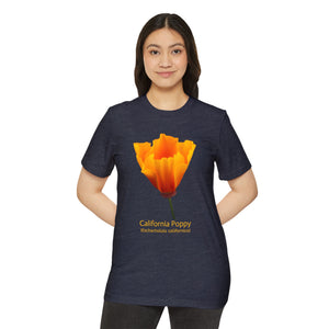 California Poppy Wildflower Unisex Recycled Organic T-Shirt