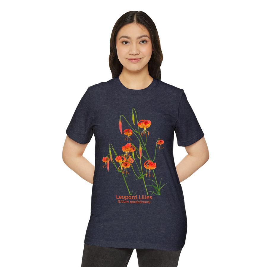 Leopard Lilies - Unisex Recycled Organic T-Shirt