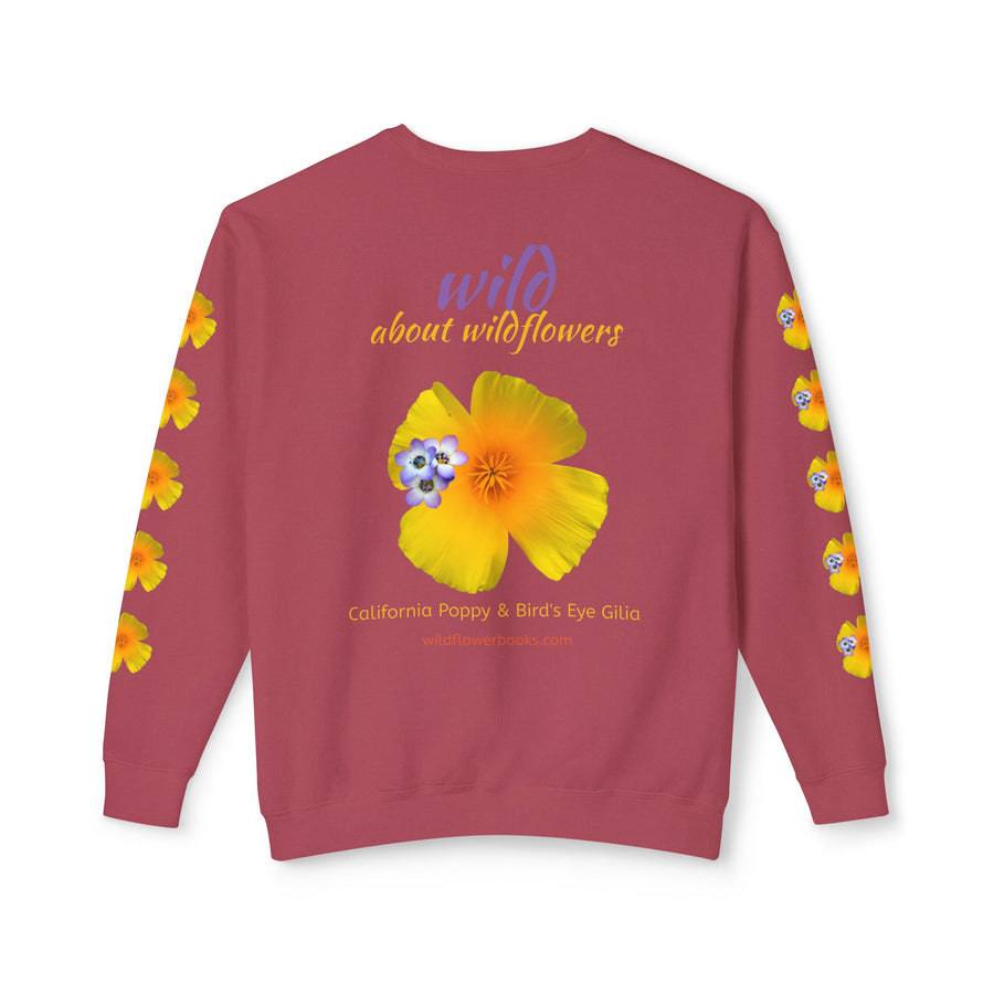 Sweatshirt California Poppy and Gilia Unisex Lightweight Crewneck