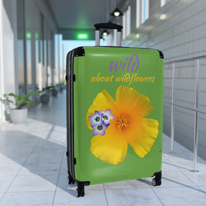 Suitcase - California Poppy & Gilia - Light Green