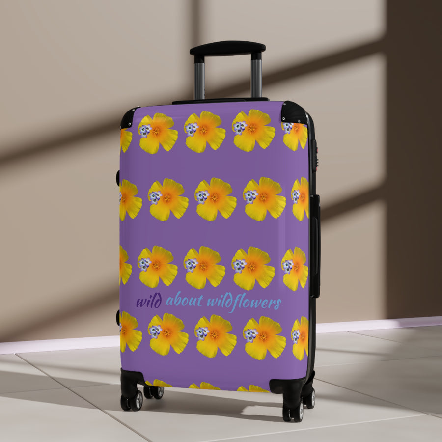 Suitcase - California Poppies & Gilias Purple