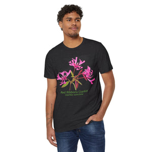 Red Ribbon Clarkia Wildflower Eco T-Shirt