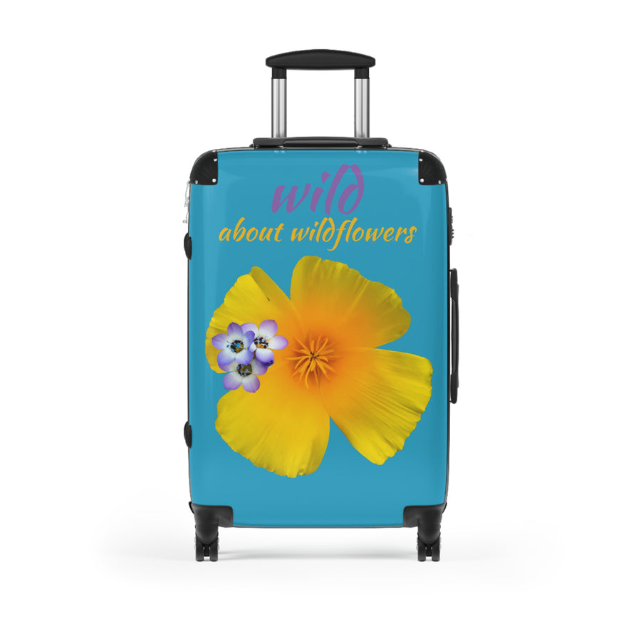 Suitcase - California Poppy & Gilia - Teal