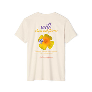 California Poppy & Bird's Eye Gilia Wildflower Stack #2 Unisex Recycled Organic T-Shirt