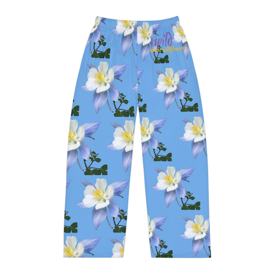 Wild Men's Pajama Pants - Colorado Columbine -  Light Blue