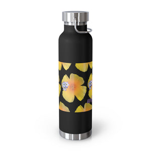 California Poppy & Bird's Eye Gilia Grid #2 Copper Vacuum Insulated Bottle, 22oz