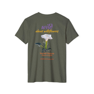 Sacred Datura Small Wildflower Unisex Recycled Organic T-Shirt