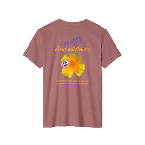 California Poppy & Bird's Eye Gilia Wildflower Stack Unisex Recycled Organic T-Shirt