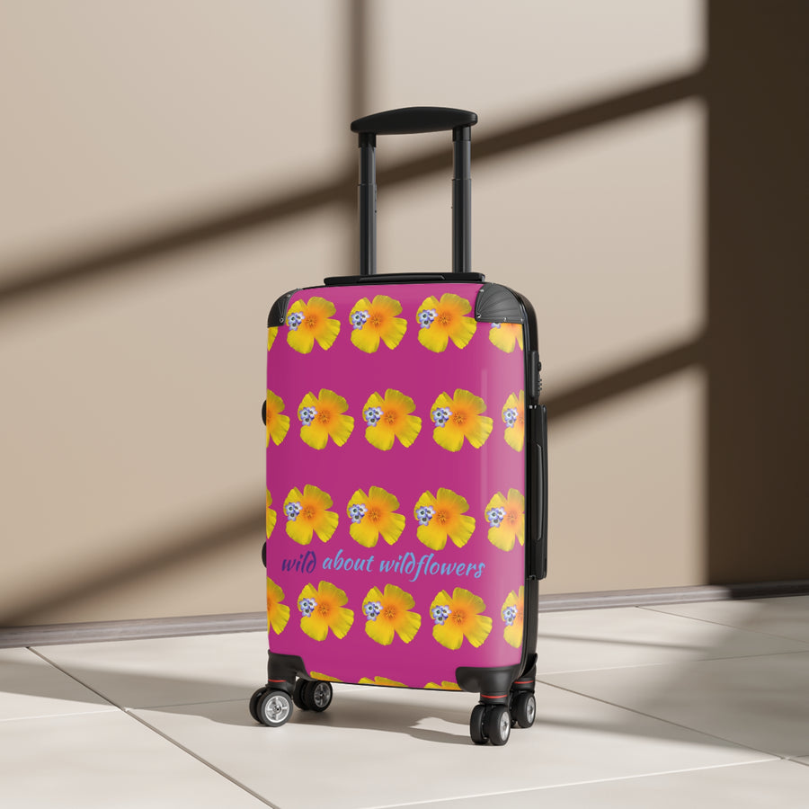 Suitcase - California Poppies & Gilias Pink