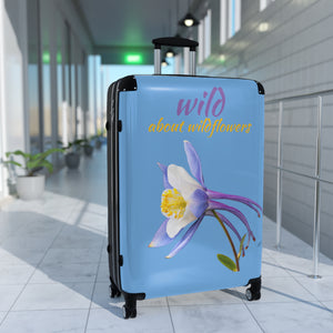 Suitcase - Colorado Columbine- Light Blue