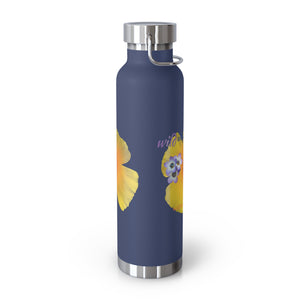 California Poppy & Bird's Eye Gilia Copper Vacuum Insulated Bottle, 22oz