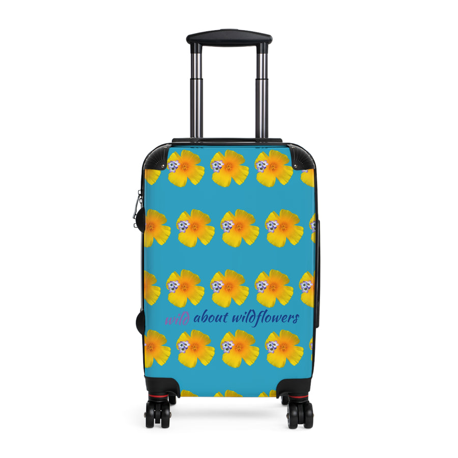 Suitcase - CA Poppies & Gilias Grid Turquoise